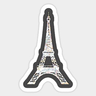 Eiffel tower Paris France the curve -subway Paris Sticker